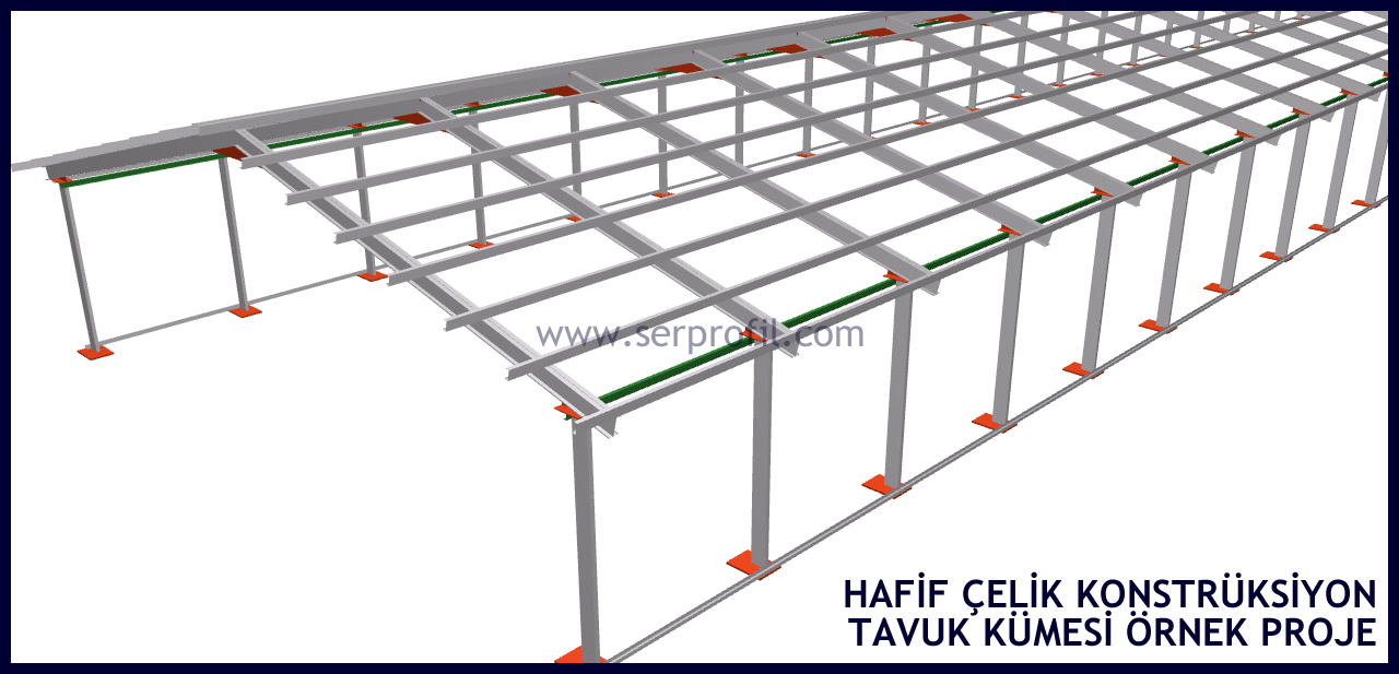 SerProfil Hafif Çelik Açık Profil Konstrüksiyon Tavuk Kümesi Örnek Projesi - acikprofil.com