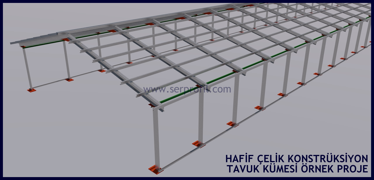 SerProfil Hafif Çelik Açık Profil Konstrüksiyon Tavuk Kümesi Örnek Projesi - acikprofil.com